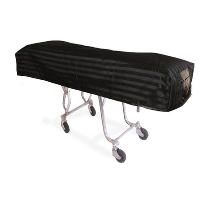 Black Satin Stripe Cot Cover - Standard, Standard Black Lining