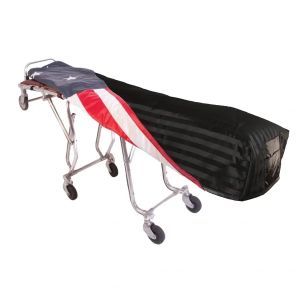 Black Satin Stripe Cot Cover - Standard, Patriot Reversible Lining
