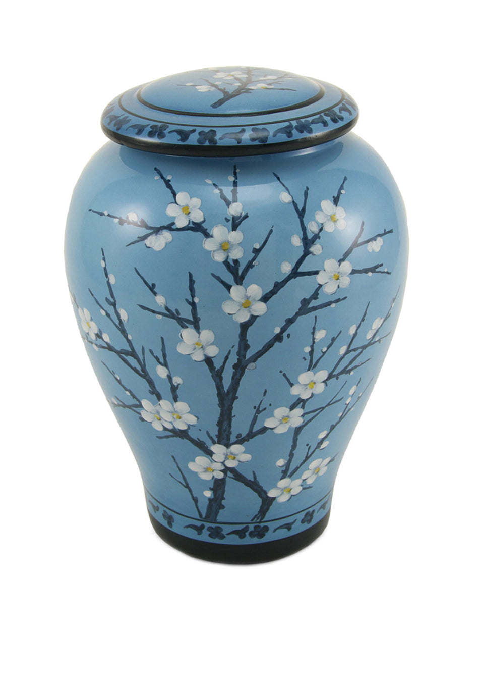 Blue Plum Blossom Ceramic Full Size Cremation Urn