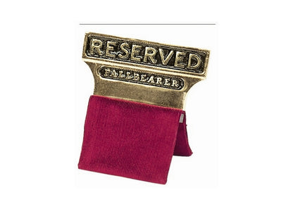 Brass-Tone Reserved Seat Signs - Reserved Pallbearer