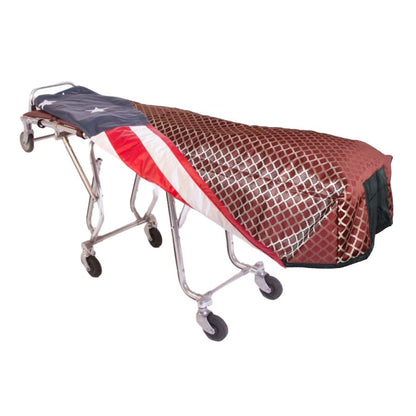 Brick Red Lattice Cot Cover - Standard, Patriot Reversible Lining
