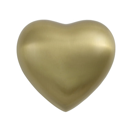 Bronze Banded Brass Heart Keepsake Urn, Heart Keepsake, 2.7 x 2.9 x 1.6 in