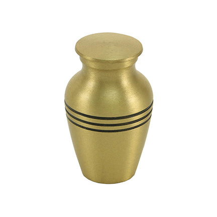 Bronze Banded Brass Mini Keepsake Urn, Mini Keepsake, 2.8 x 1.7 x 1.7 in