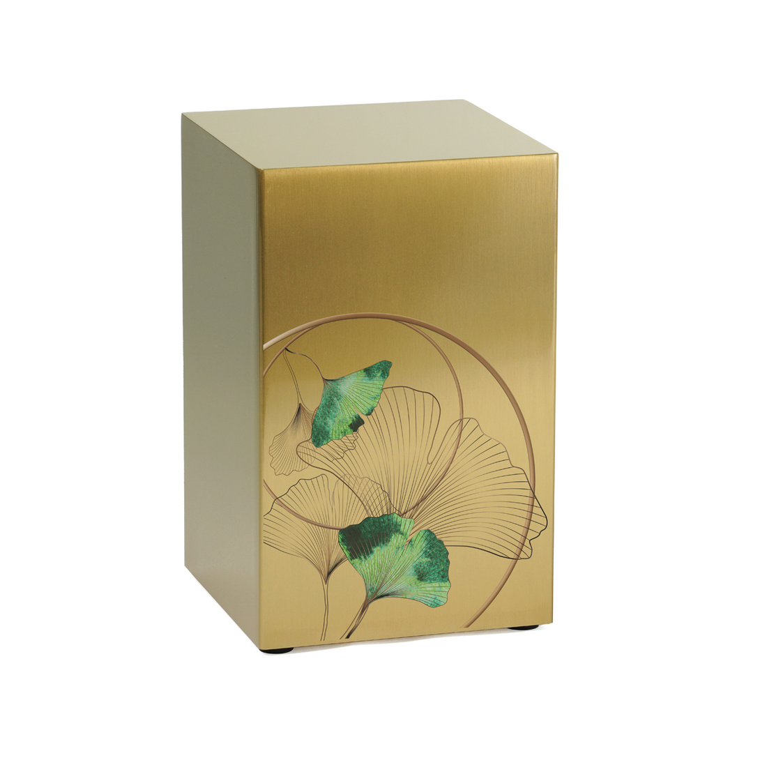 Bronze Box Ginkgo Leaf Full Size Cremation Urn, Left Facing