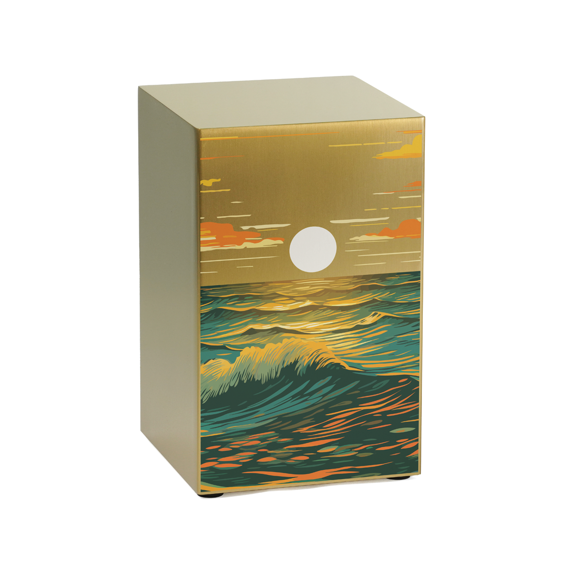 Bronze Box Ocean Sunset Full Size Cremation Urn, Full Size (Adult), 8.3 x 5.2 x 5.2 in