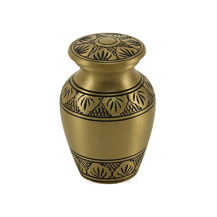 Bronze Leaf Brass Mini Keepsake Urn