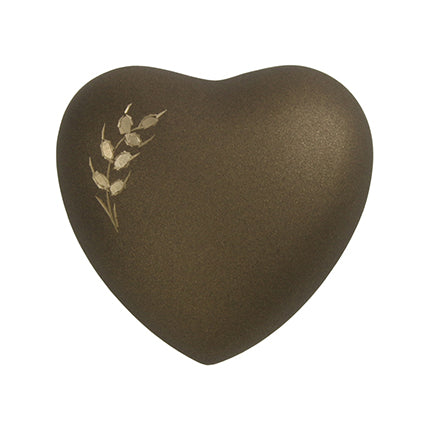 Bronze Wheat Brass Heart Keepsake Urn