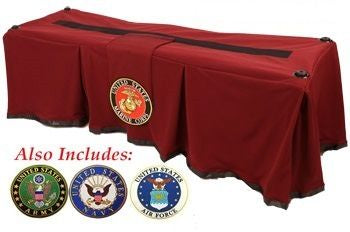 Burgundy Military Emblem Church Truck Drape - Ferno 87 Full-Size – Large Grommets