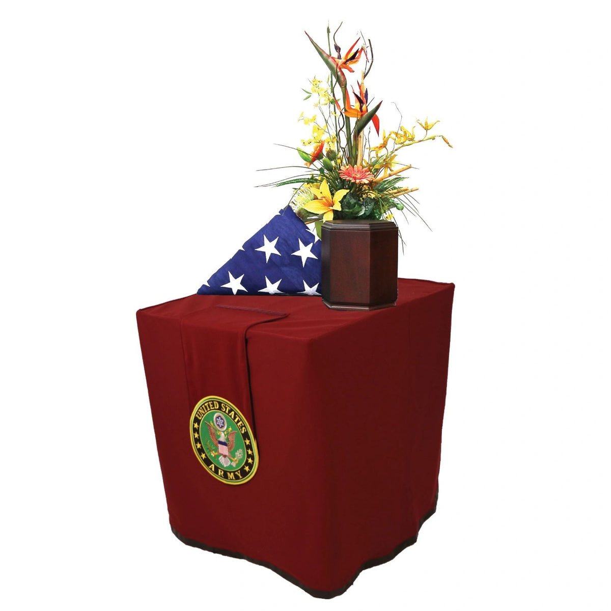 Burgundy Military Tribute Presentation Table - Standard