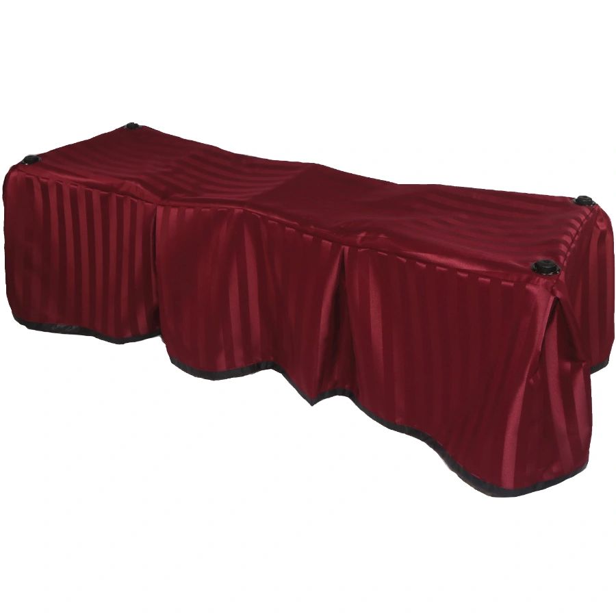 Burgundy Satin Stripe Church Truck Drape - Ferno 87 Full-Size – Large Grommets