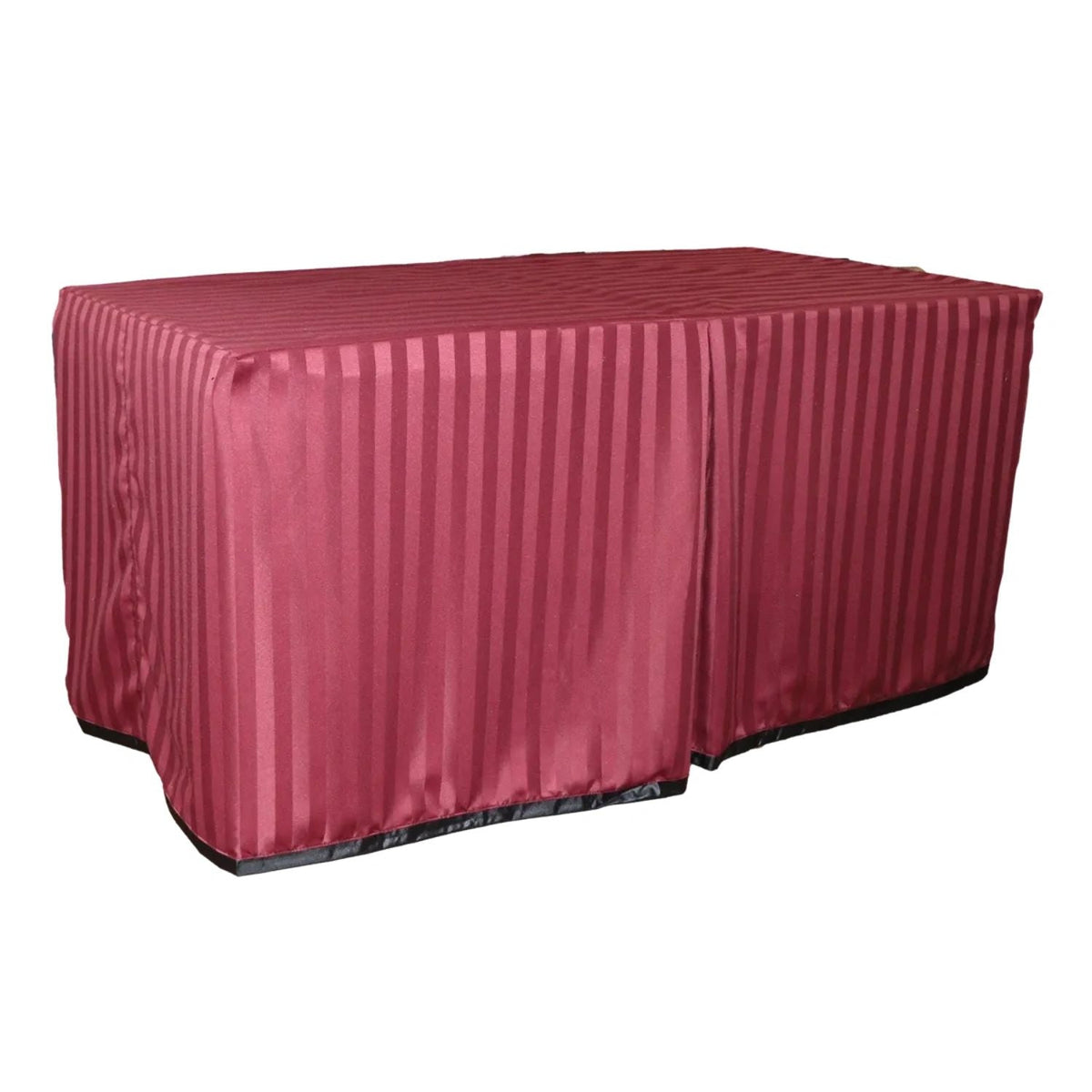Burgundy Satin Stripe Table Cover