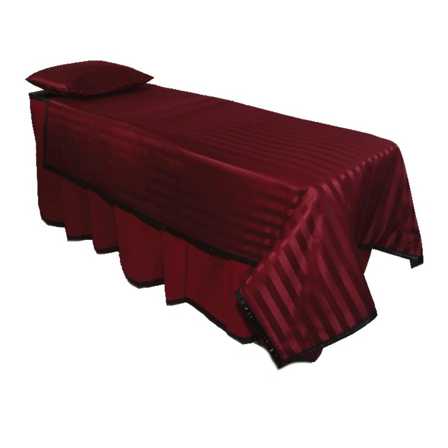 Burgundy Satin Stripe Viewing Set - Standard, Black