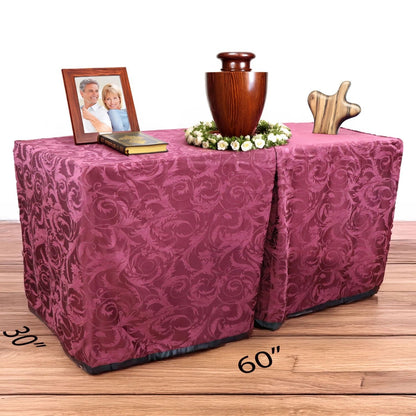 Burgundy Scroll Presentation Table - Plus