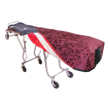 Burgundy Scroll Cot Cover - Standard, Patriot Reversible Lining
