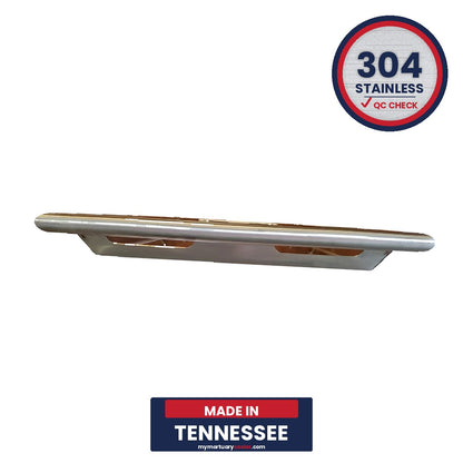 23-inch stainless steel mortuary body tray full view, 18-gauge medical-grade cadaver storage tray