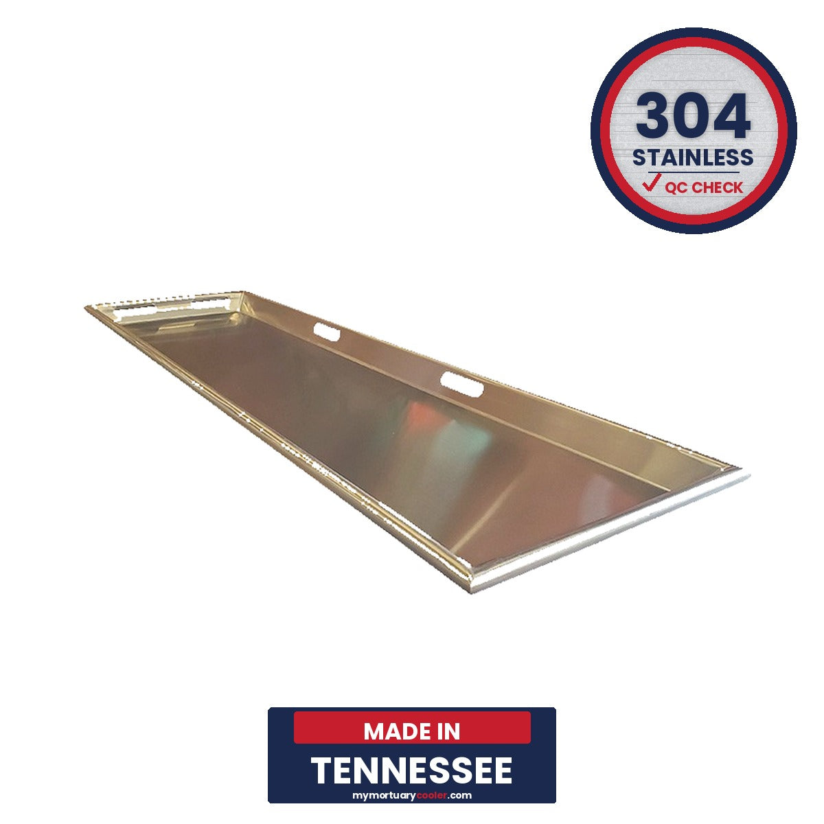 Stainless Steel Body Tray 23-inch 18-gauge | High-Capacity Cadaver Tray with Rolled Edges | Made in USA