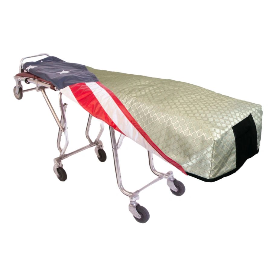 Champagne Lattice Cot Cover - Standard, Patriot Reversible Lining