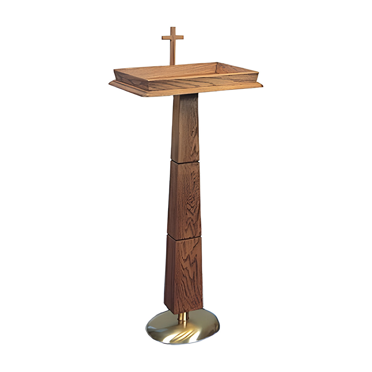 Chesapeake Mass Card Holder in English oak with antique brass by American Mortuary Equipment