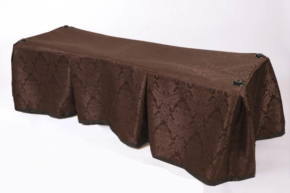 Cocoa Damask Church Truck Drape - Ferno 87 Full-Size – Large Grommets