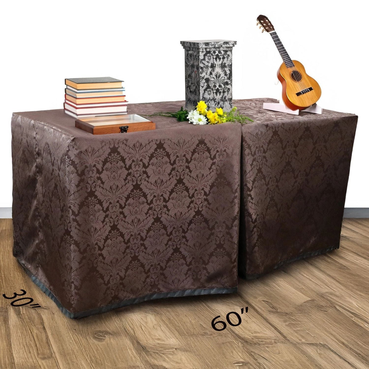 Cocoa Damask Presentation Table - Plus
