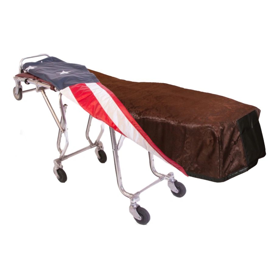 Cocoa Damask Cot Cover - Standard, Patriot Reversible Lining
