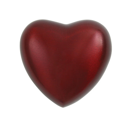 Crimson Banded Brass Heart Keepsake Urn, Heart Keepsake, 2.7 x 2.9 x 1.6 in