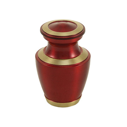 Crimson High Gloss Brass Mini Keepsake Urn