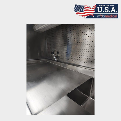 USPE-1035-01 grossing station downdraft ventilation system, OSHA formaldehyde PEL compliance, vapor capture during specimen handling