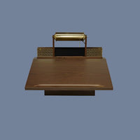 Deluxe funeral register desk with brass accents, chapel guest book stand