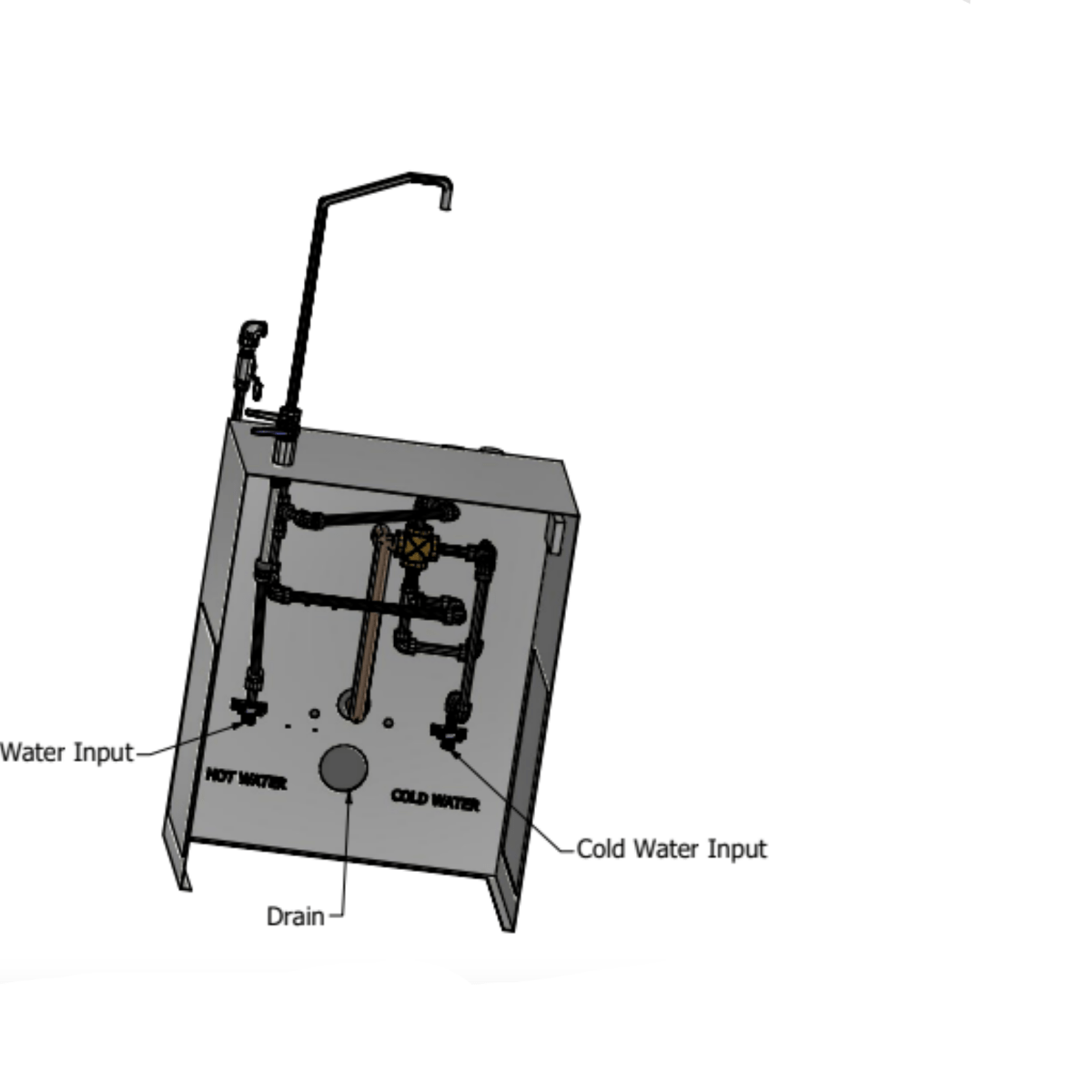 A DETAILED VIEW OF THE 304 STAINLESS STEEL CONSTRUCTION ON THE 1036-9FS EMBALMING STATION, A MARK OF SUPERIOR QUALITY.