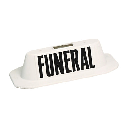 White magnetic funeral safety marker, also available in this listing