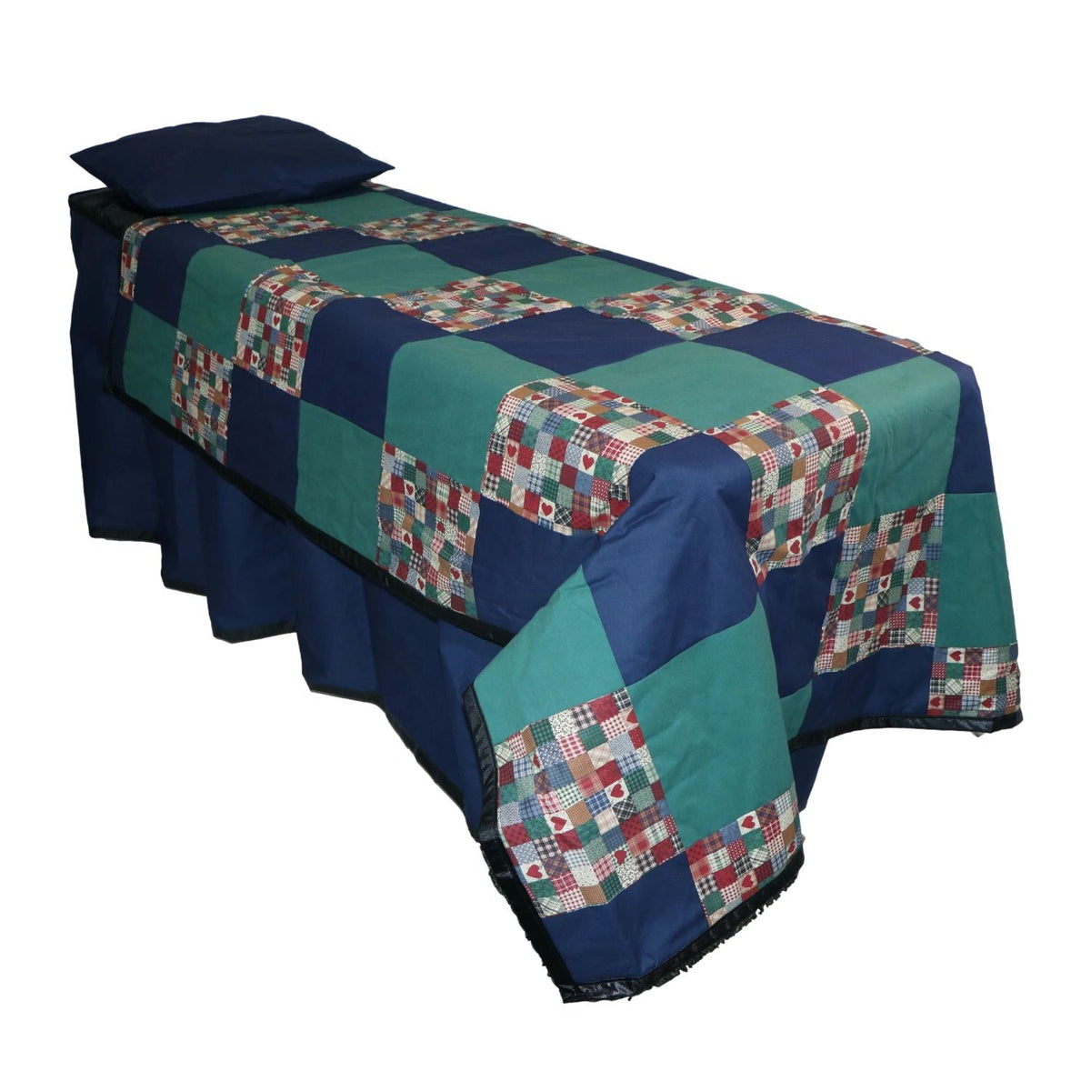 Green Navy Patchwork Viewing Set - Standard, Black