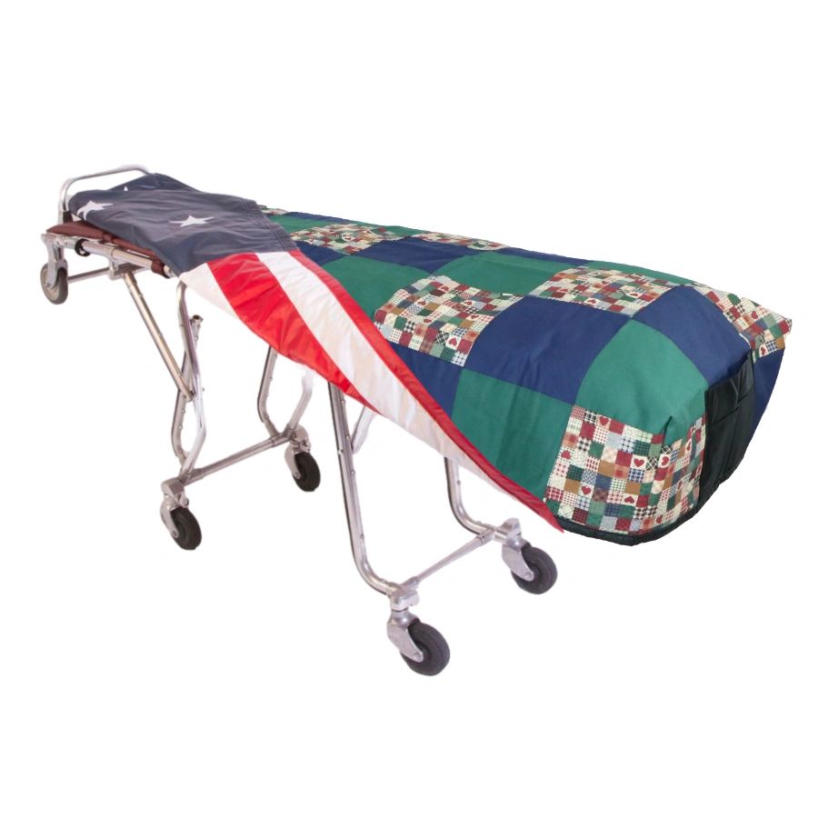 Green Navy Patchwork Cot Cover - Standard, Patriot Reversible Lining