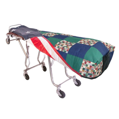 Green Navy Patchwork Cot Cover - Standard, Patriot Reversible Lining