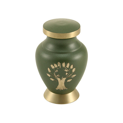 Green Tree of Life Brass Mini Keepsake Urn