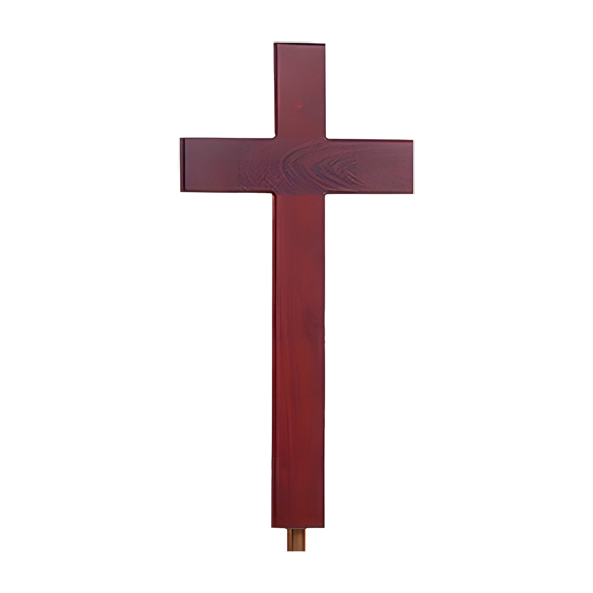 Heritage Plain Cross on Stand in solid cherry with carved posts by American Mortuary Equipment