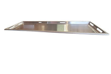 All-Access 23-inch stainless steel body tray by American Mortuary Coolers, featuring 18-gauge medical-grade construction and fluid-retention rolled edges for superior sanitation. Made in the USA.