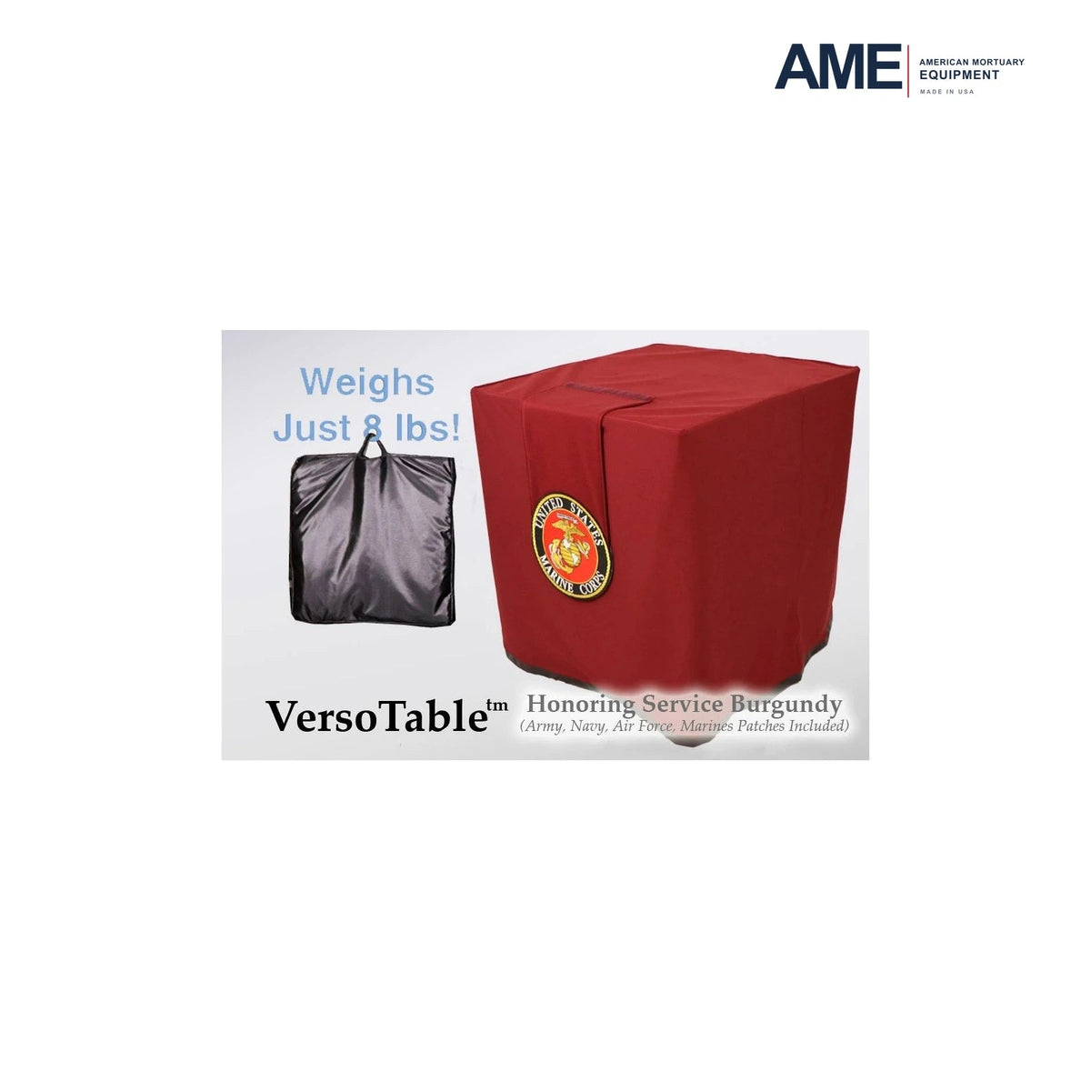 Honoring Service Burgundy Portable Presentation Table – Standard – versotable honoring service burgundy marines g