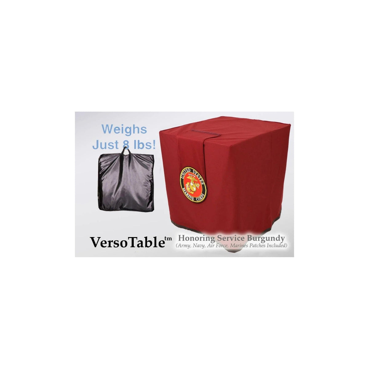 Honoring Service Burgundy Portable Presentation Table – Standard – versotable honoring service burgundy marines g