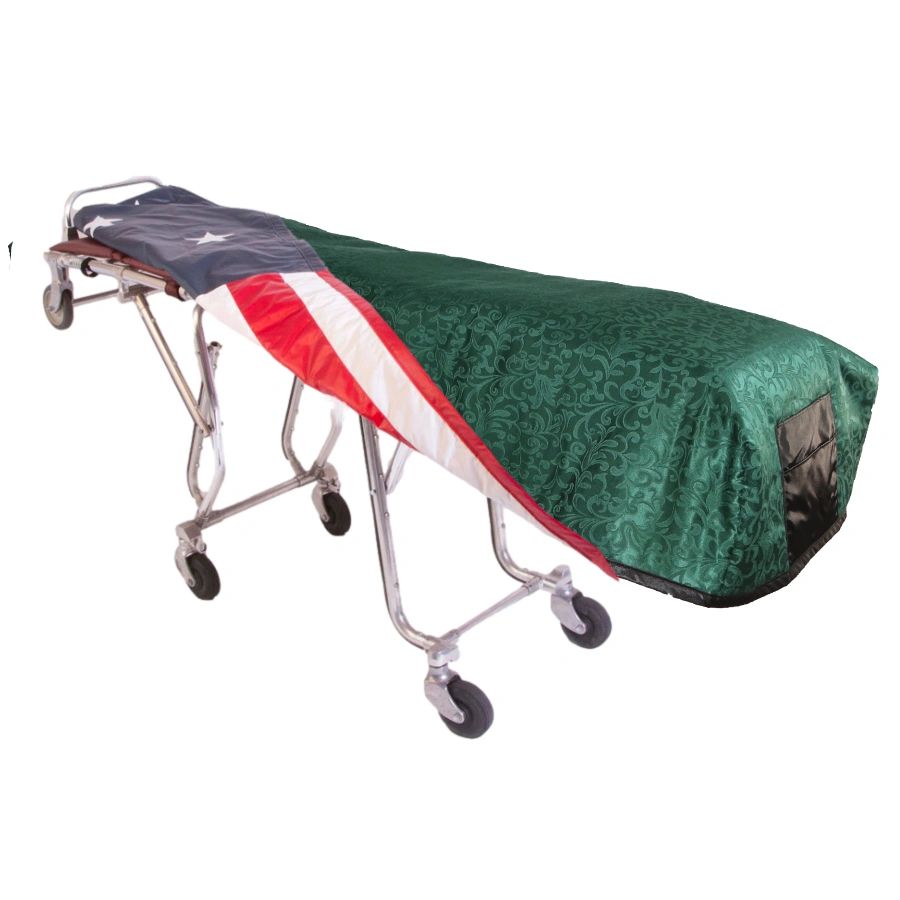 Hunter Leaf Brocade Cot Cover - Standard, Patriot Reversible Lining