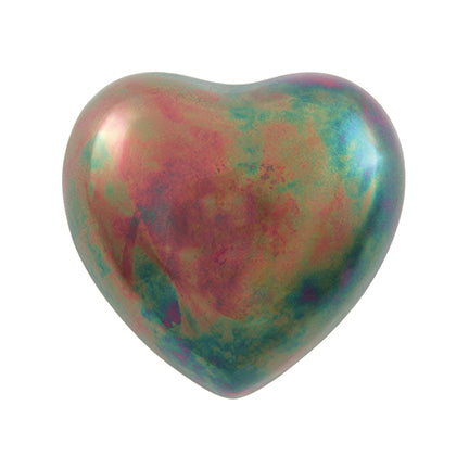 Iridescent Rainbow Brass Heart Keepsake Urn