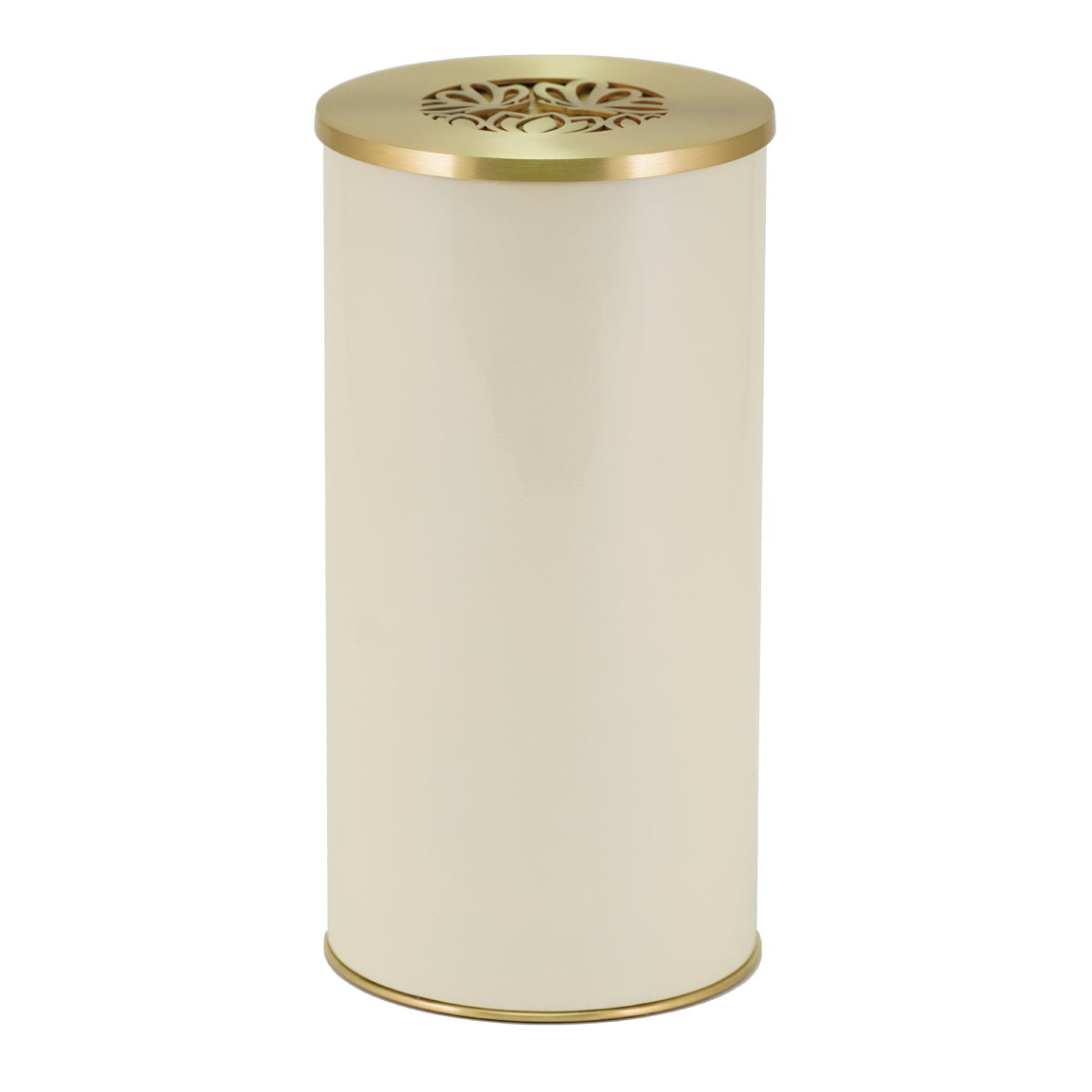 Ivory Cylinder Butterfly Scattering Urn, Full size adult scattering urn, 10.75 x 5.35 x 5.35 in