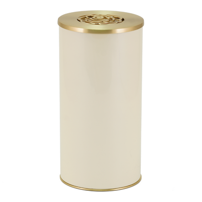Ivory Cylinder Rose Scattering Urn, Full size adult scattering urn, 10.75 x 5.35 x 5.35 in