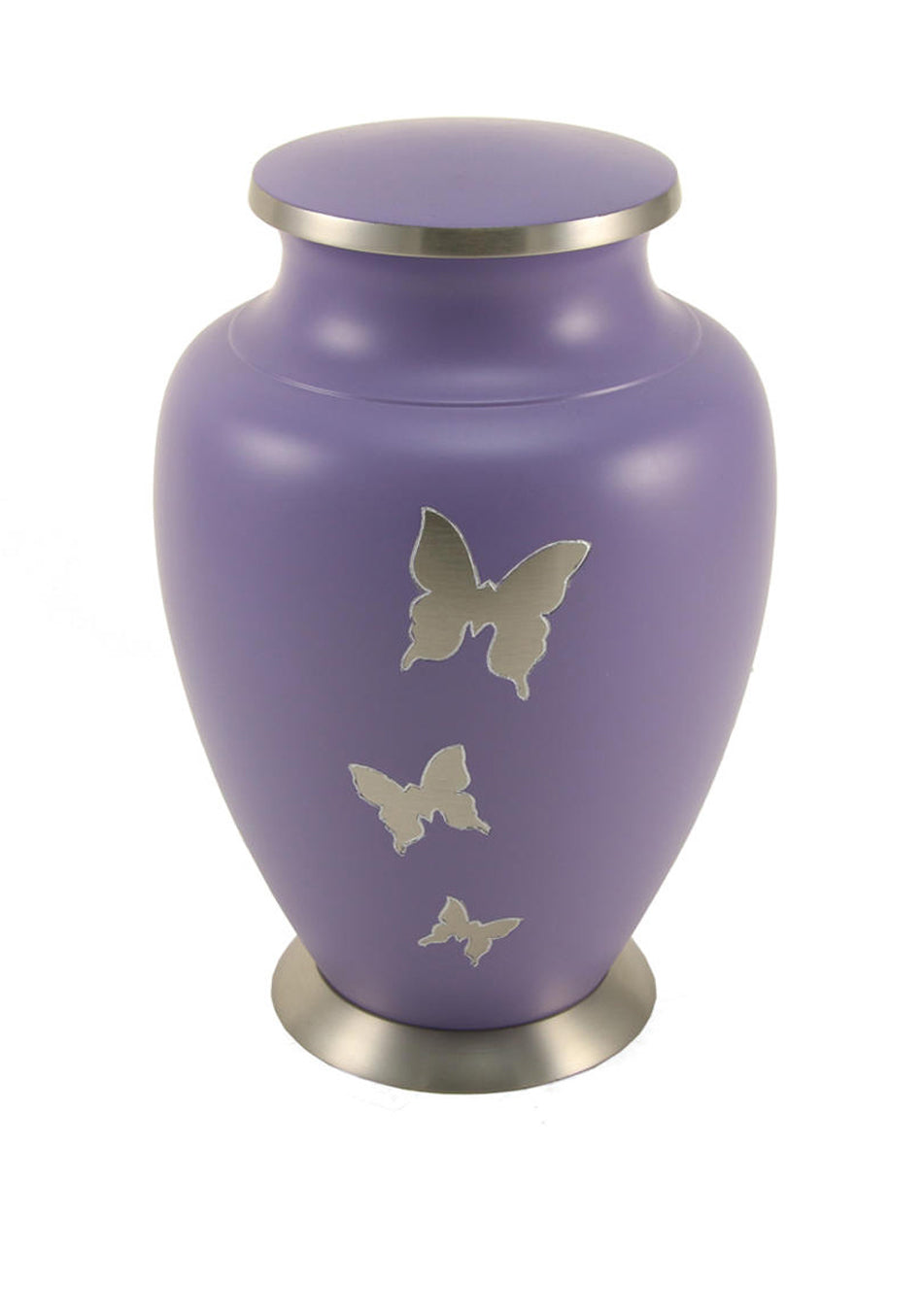 Lavender Butterfly Brass Full Size Cremation Urn, Full Size (Adult), 10 x 6.6 x 6.6 in