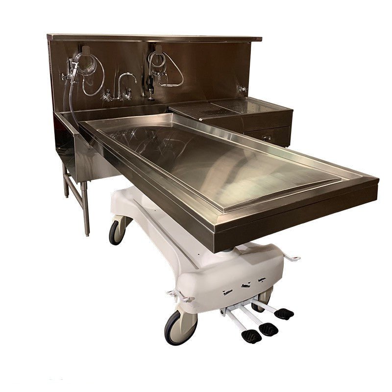Left - Hand Embalming Sink Station - 1036 - 8L - American Mortuary Coolers & Equipments