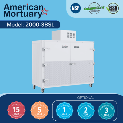 3 Body Side Load Upright Mortuary Coolers and Cooling Systems