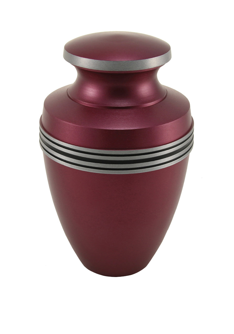 Magenta Banded Aluminum Full Size Cremation Urn, Full Size (Adult), 10.6 x 6.6 x 6.6 in