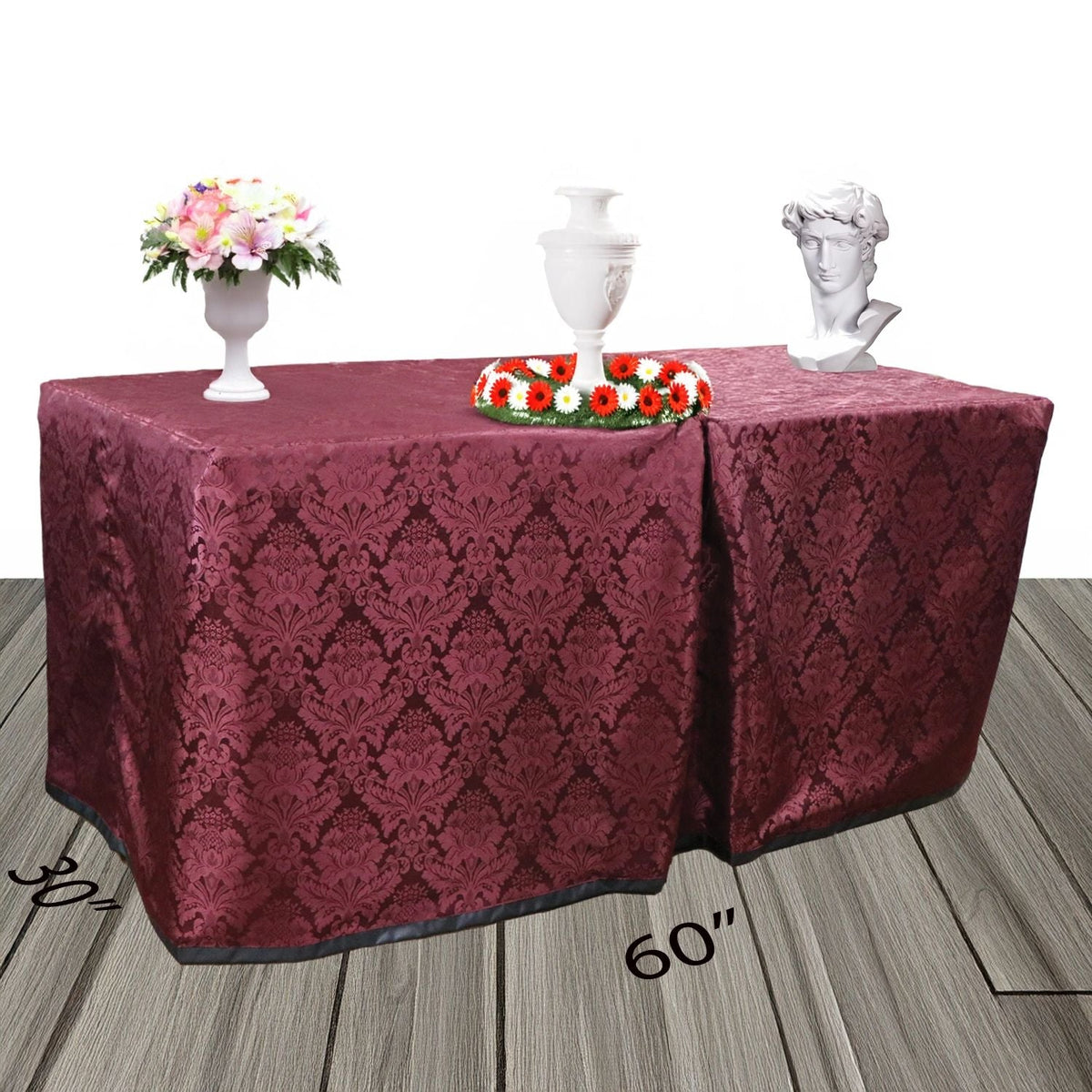 Merlot Damask Presentation Table - Plus