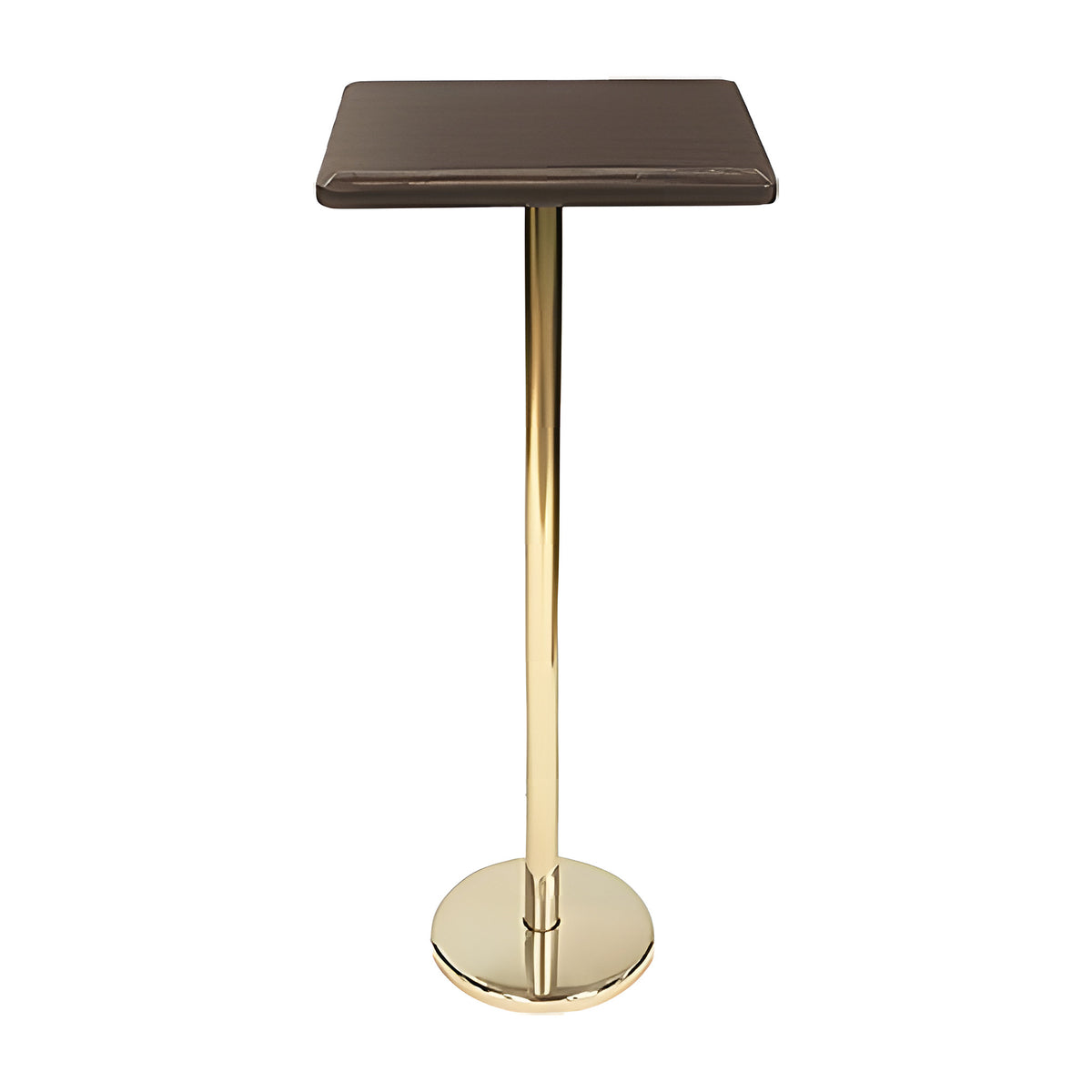 Pedestal Register Stand in walnut laminate with a brass-finish frame by American Mortuary Equipment