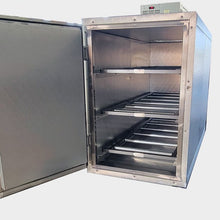 Model 3BX Extra-Wide 3-Body Upright Mortuary Cooler by Death Care Inc. featuring a 36-inch bariatric interior and 3-tier vertical storage on American Mortuary Coolers.